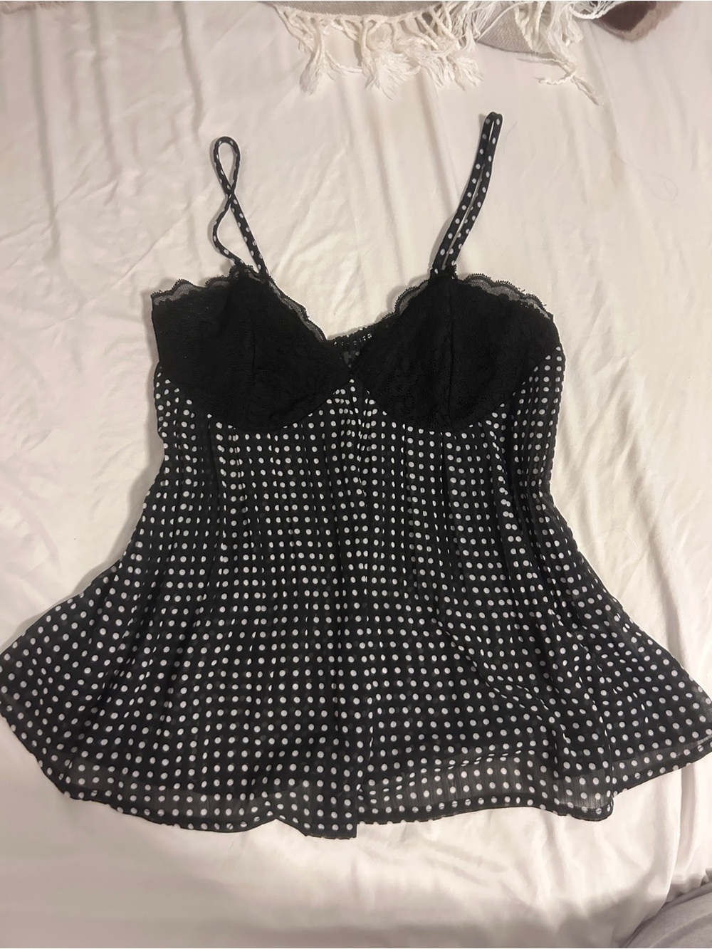 polka dot flowy top
